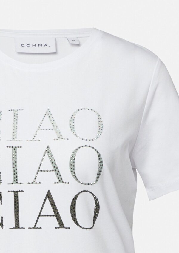 Jersey-T-Shirt mit Strasssteinchen