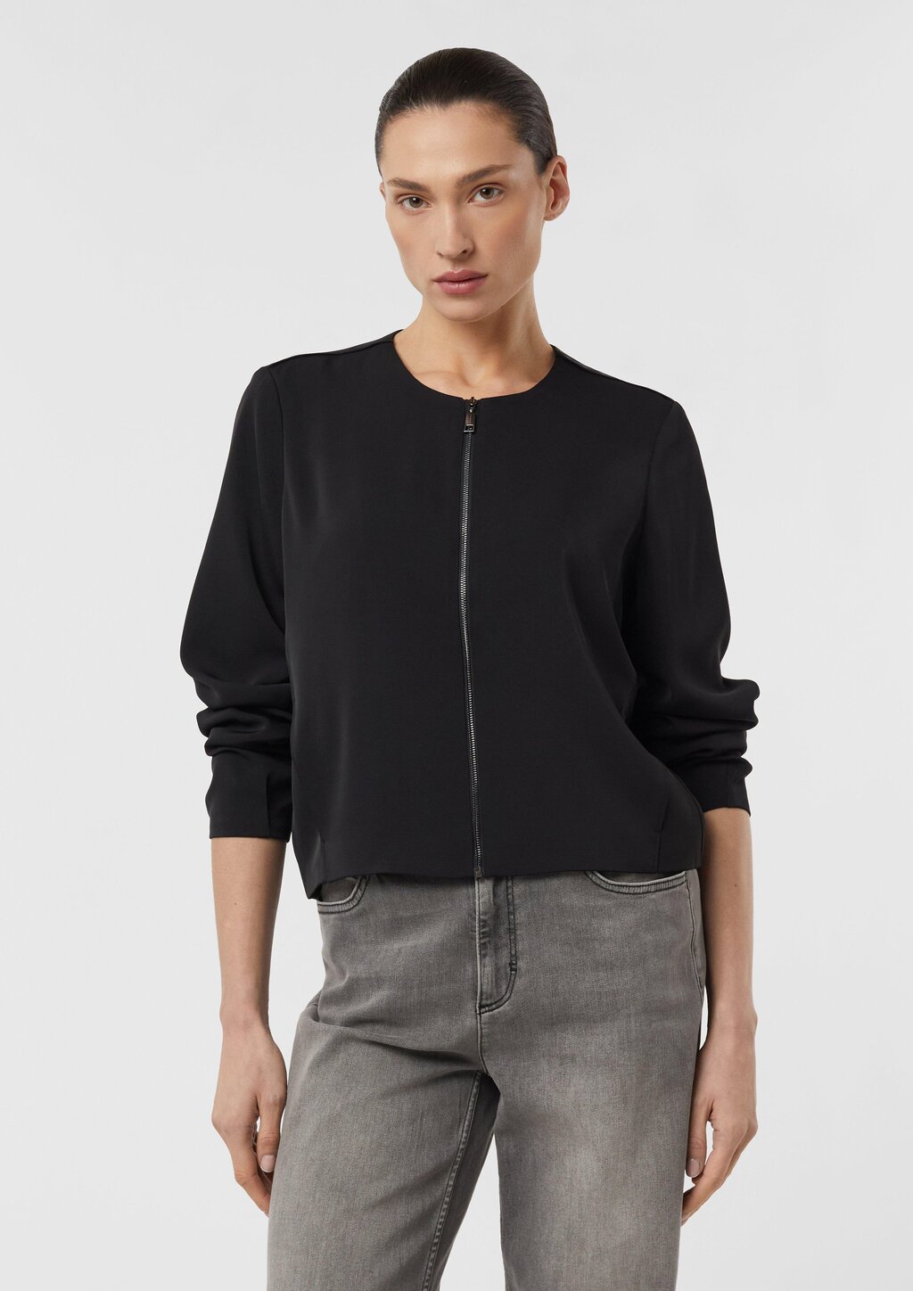 Fließender Blouson mit Eingrifftaschen