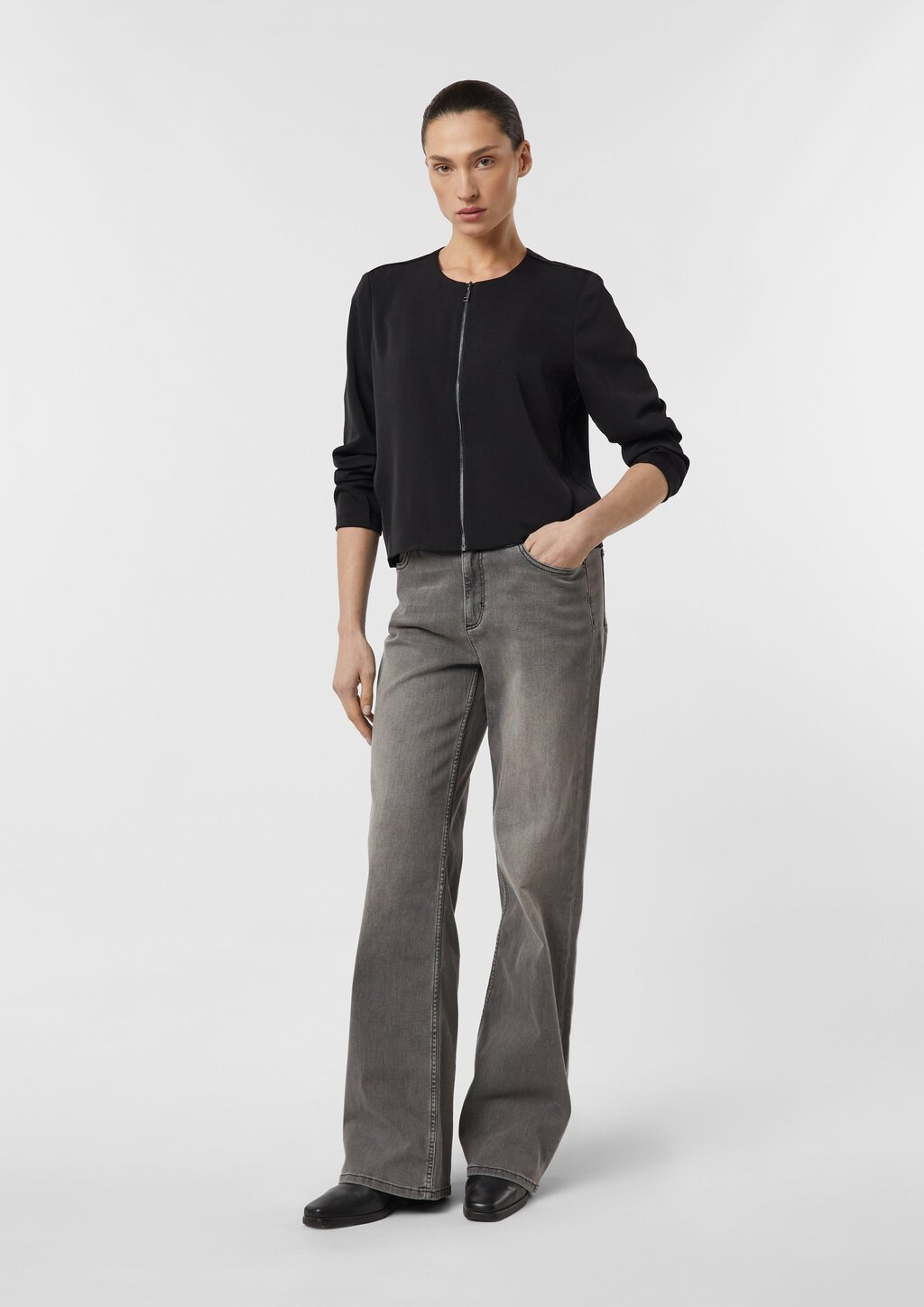 Fließender Blouson mit Eingrifftaschen