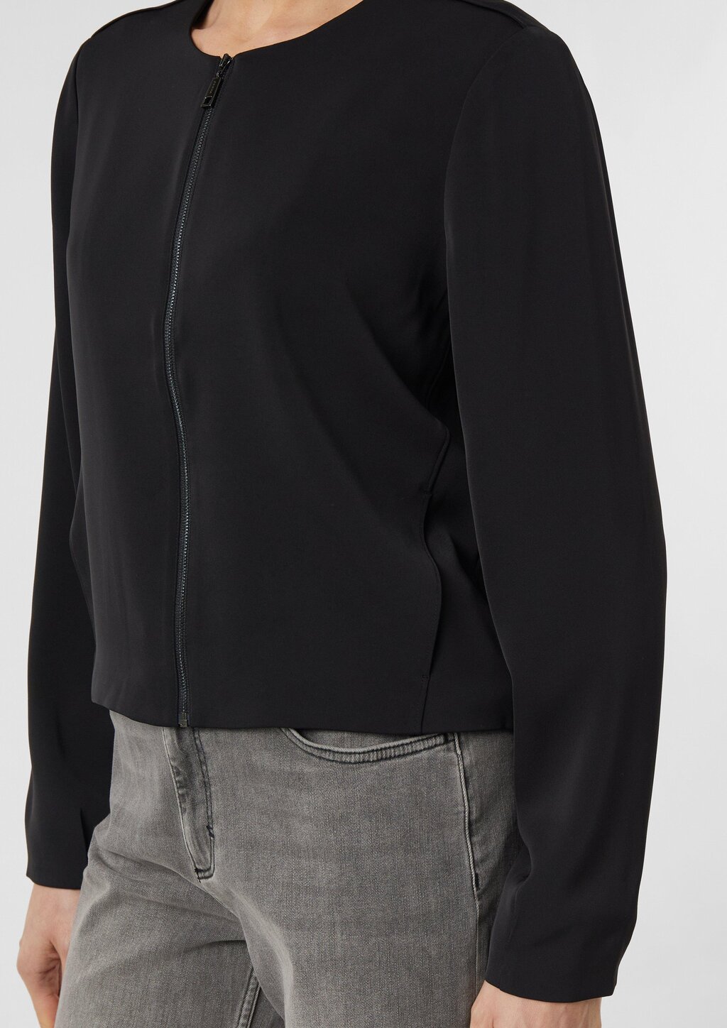 Fließender Blouson mit Eingrifftaschen