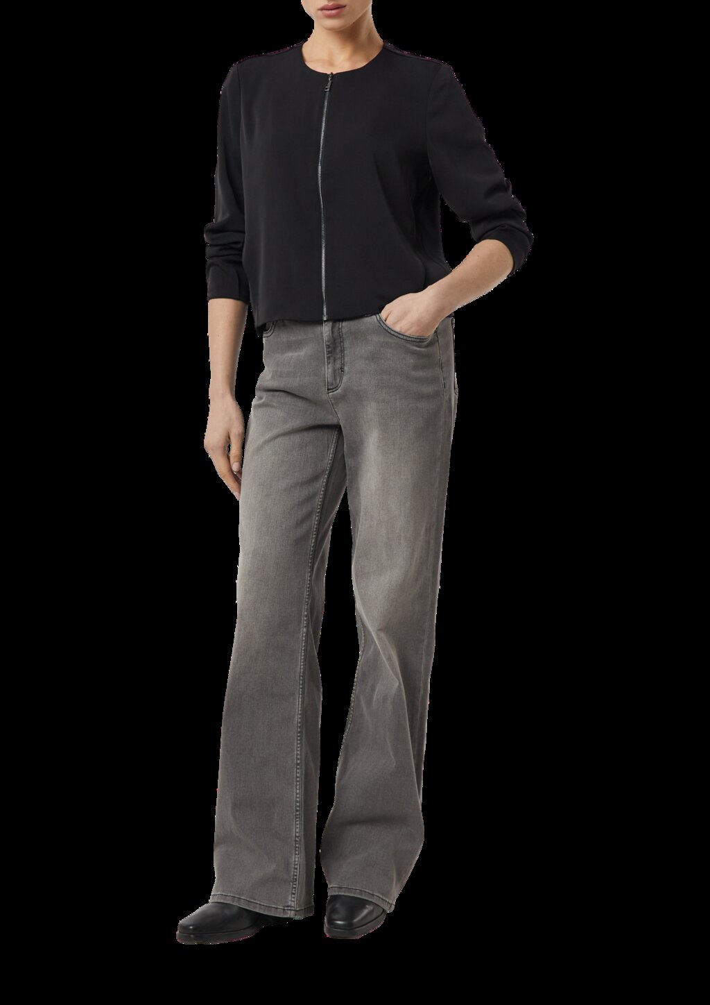 Fließender Blouson mit Eingrifftaschen