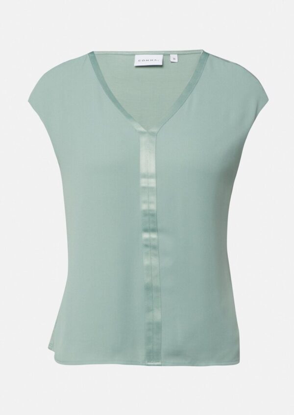 Blusenshirt im Fabricmix mit Satinkante