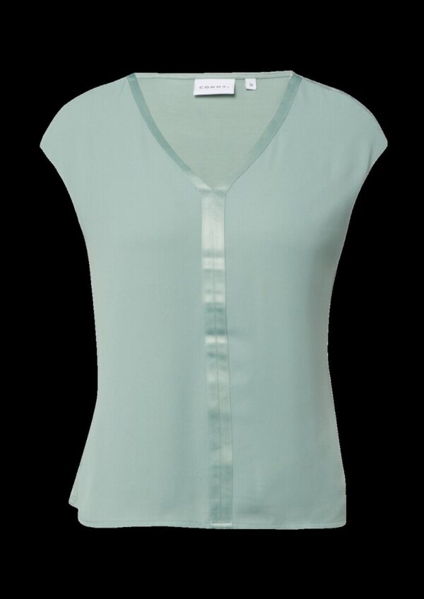 Blusenshirt im Fabricmix mit Satinkante