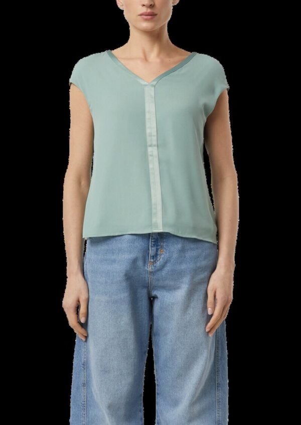 Blusenshirt im Fabricmix mit Satinkante