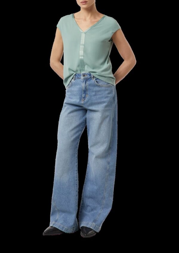 Blusenshirt im Fabricmix mit Satinkante