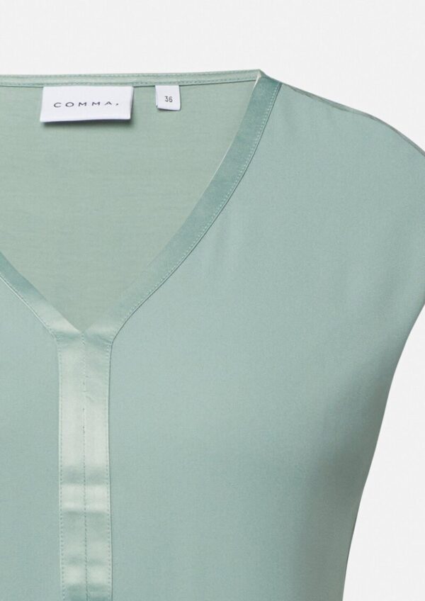 Blusenshirt im Fabricmix mit Satinkante