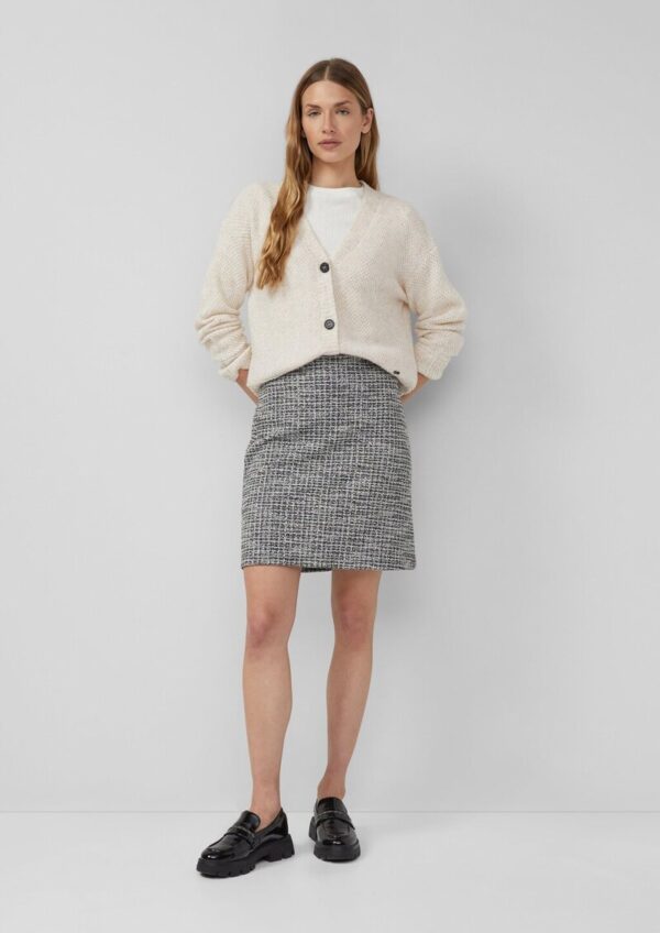 Kurzer Bouclé-Rock aus Sweat mit Elastikbund