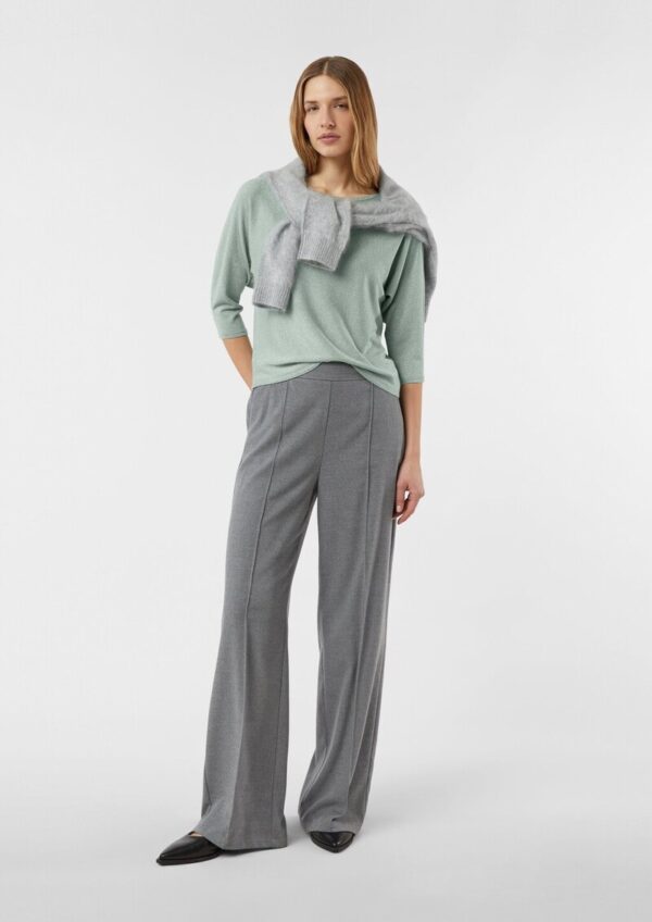 Feinstrick-Pullover mit Glitzergarn und Fledermausärmeln