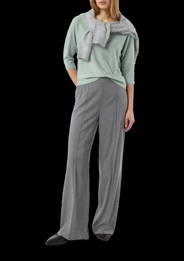 Feinstrick-Pullover mit Glitzergarn und Fledermausärmeln