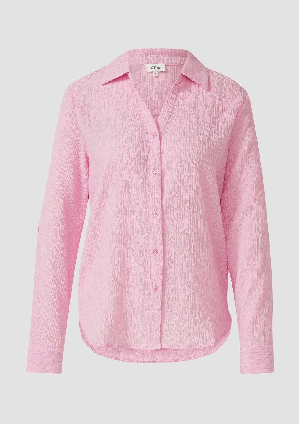 Strukturierte Hemdbluse mit Turn-up