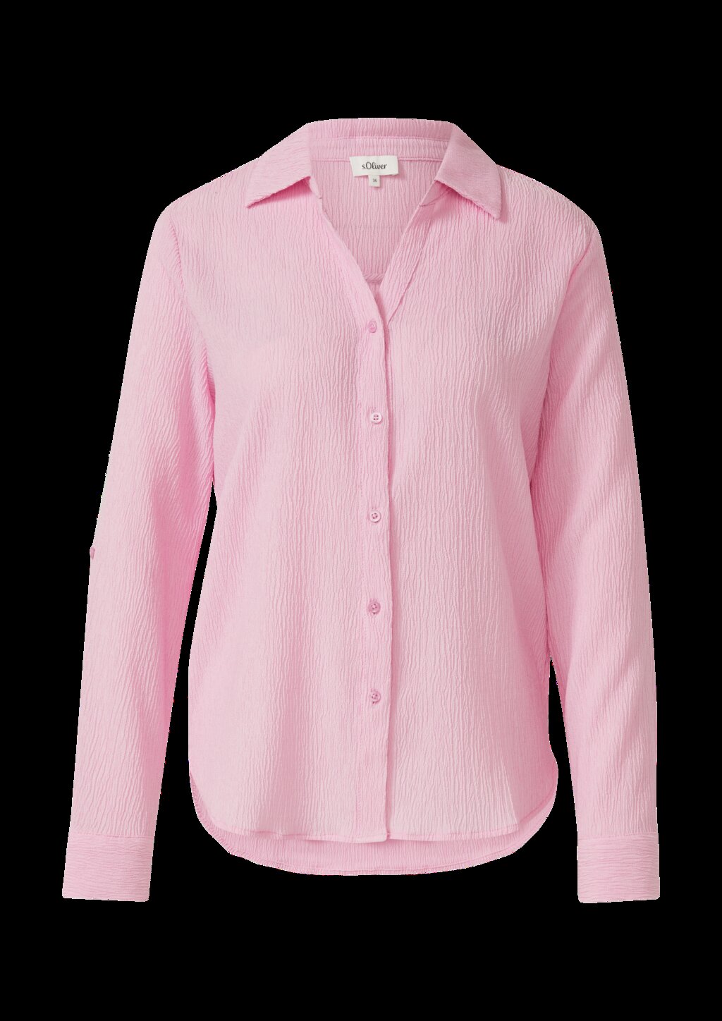 Strukturierte Hemdbluse mit Turn-up