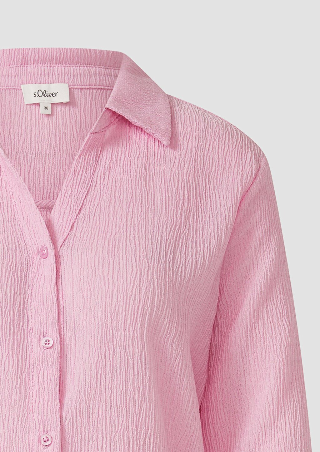 Strukturierte Hemdbluse mit Turn-up