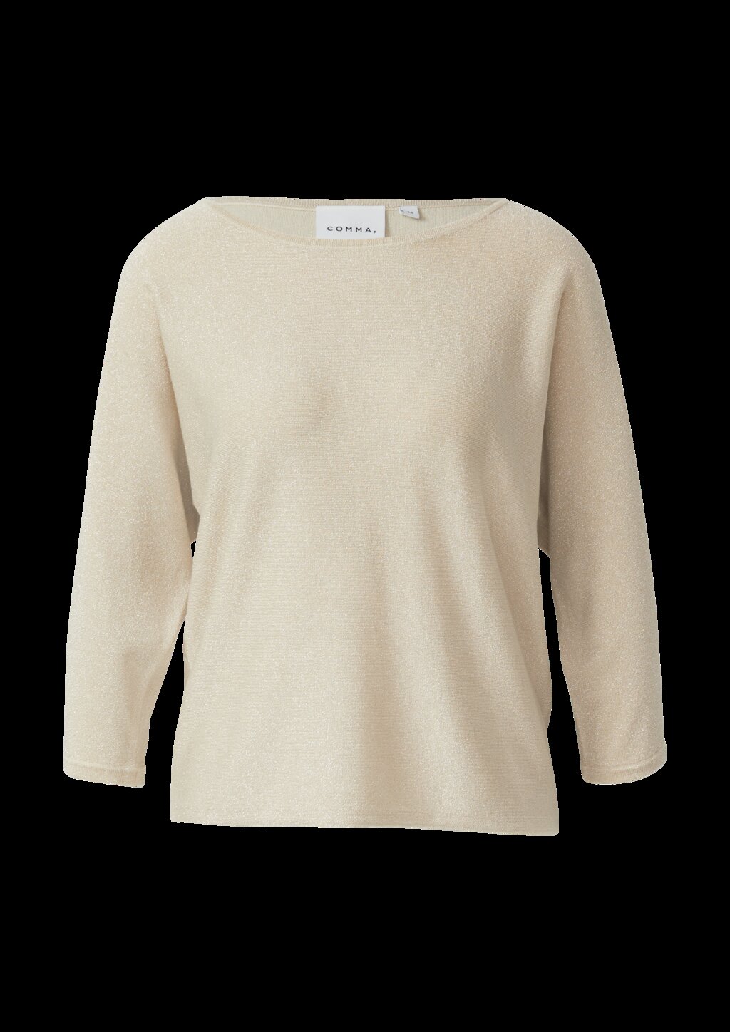 Glitzergarn-Feinstrickpullover mit 3/4-Arm