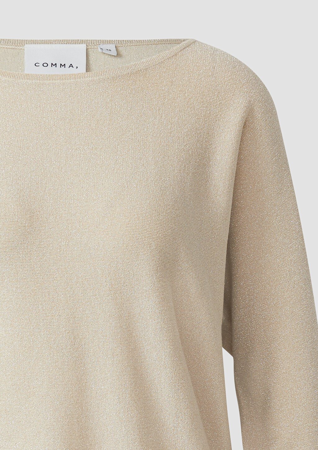 Glitzergarn-Feinstrickpullover mit 3/4-Arm