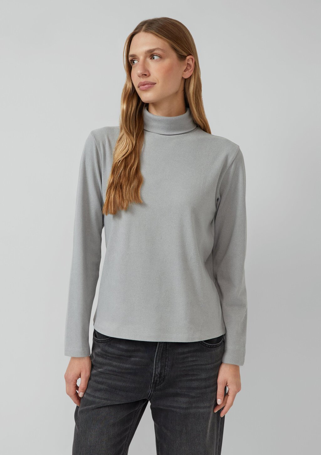 Fleece-Pullover mit Rollkragen