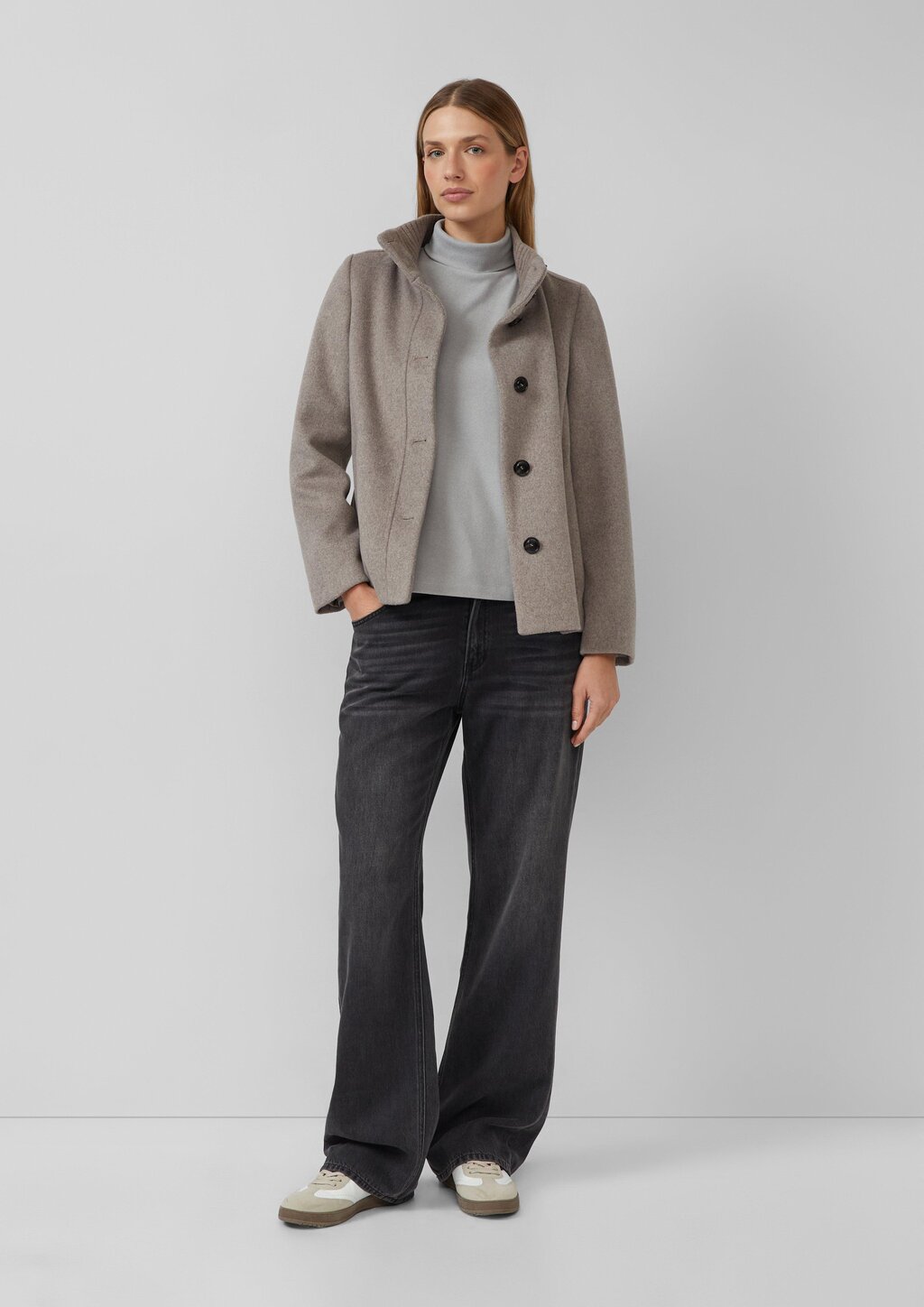 Fleece-Pullover mit Rollkragen