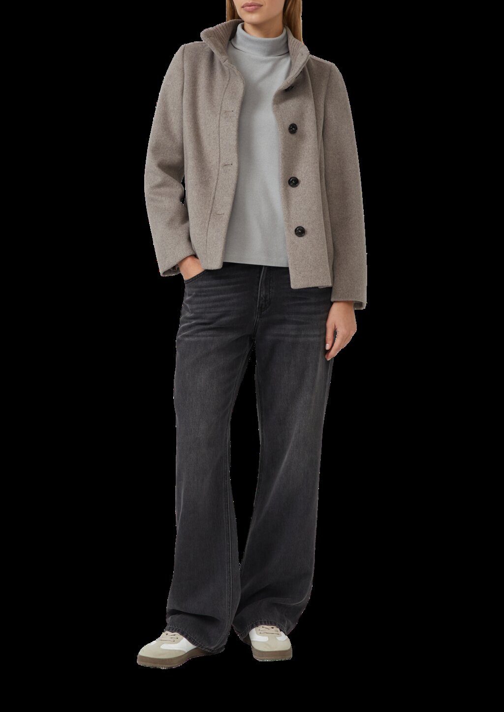 Fleece-Pullover mit Rollkragen