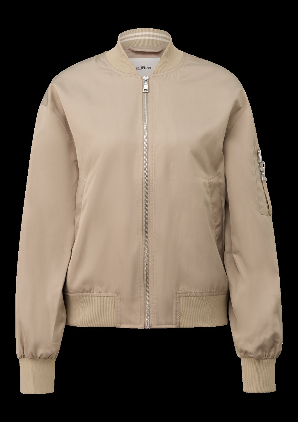 Satin-Blouson mit Bomberkragen