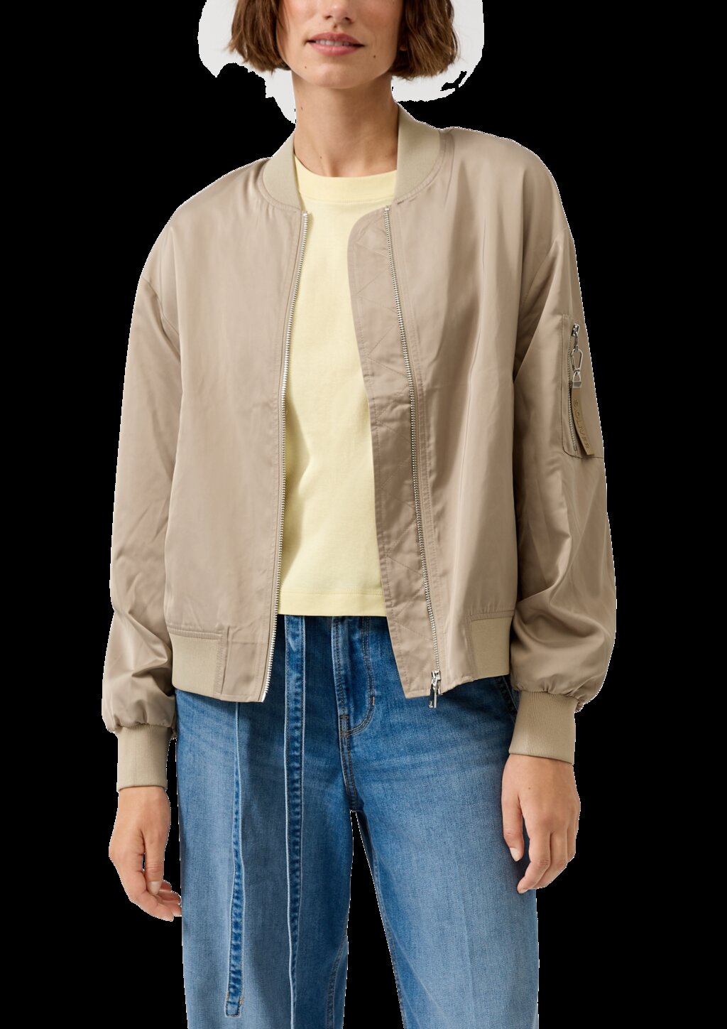 Satin-Blouson mit Bomberkragen