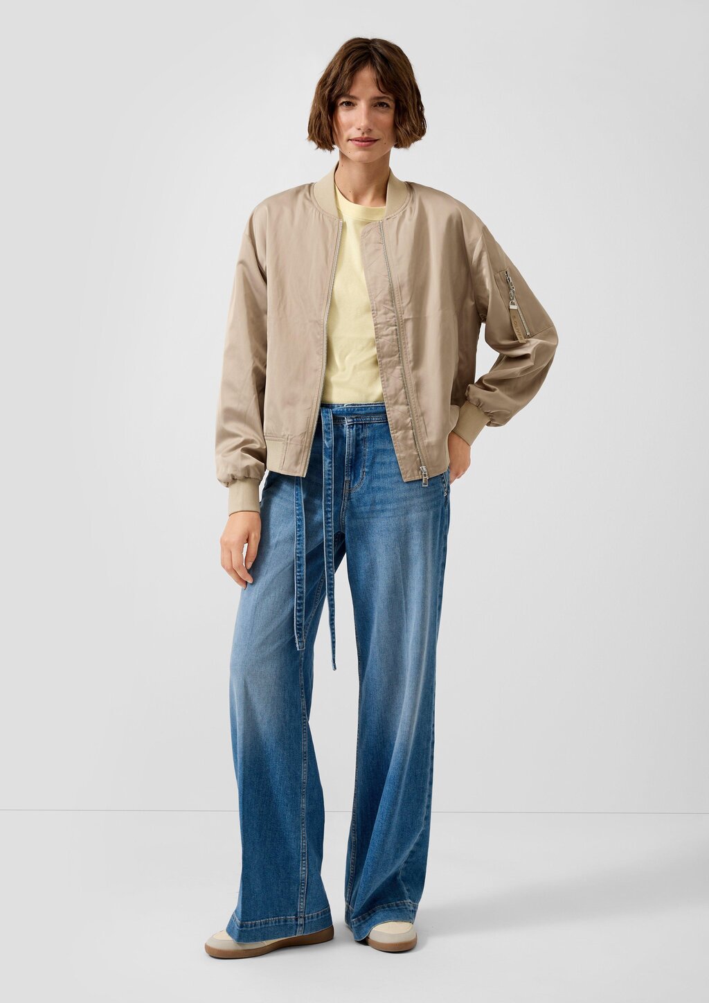 Satin-Blouson mit Bomberkragen