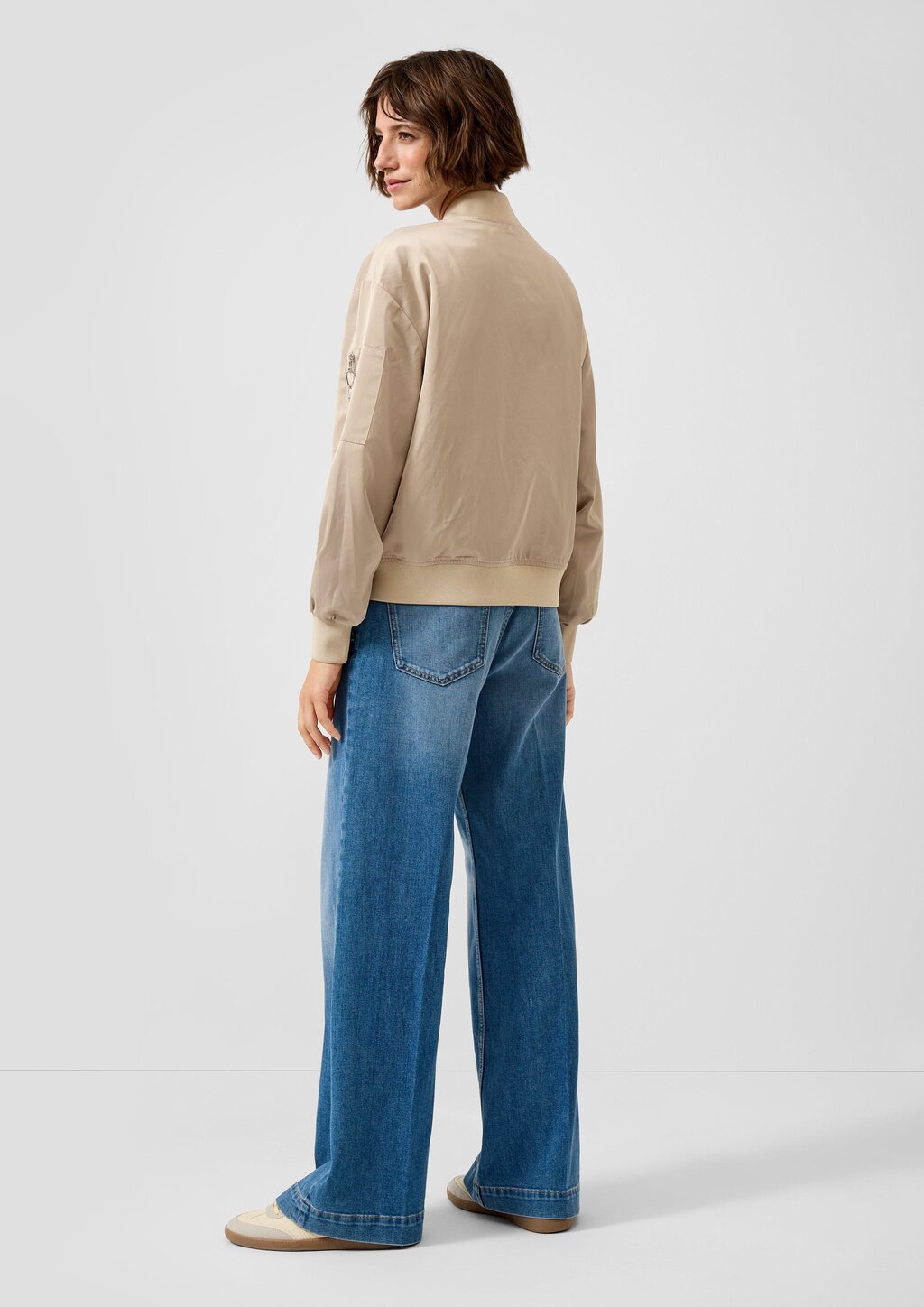 Satin-Blouson mit Bomberkragen