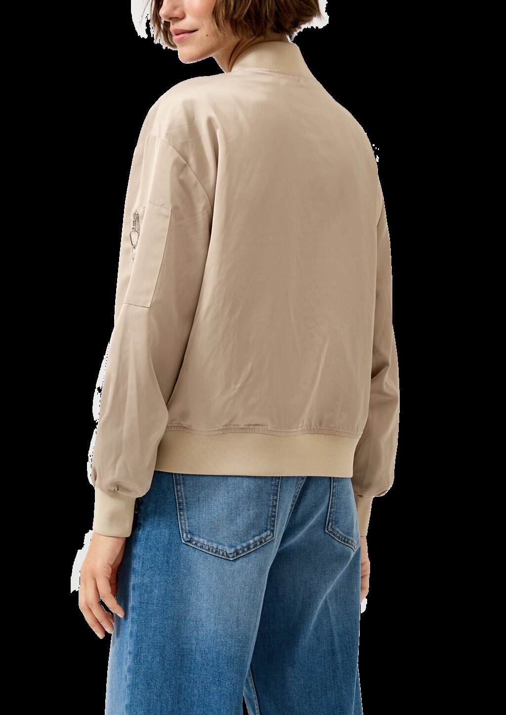 Satin-Blouson mit Bomberkragen