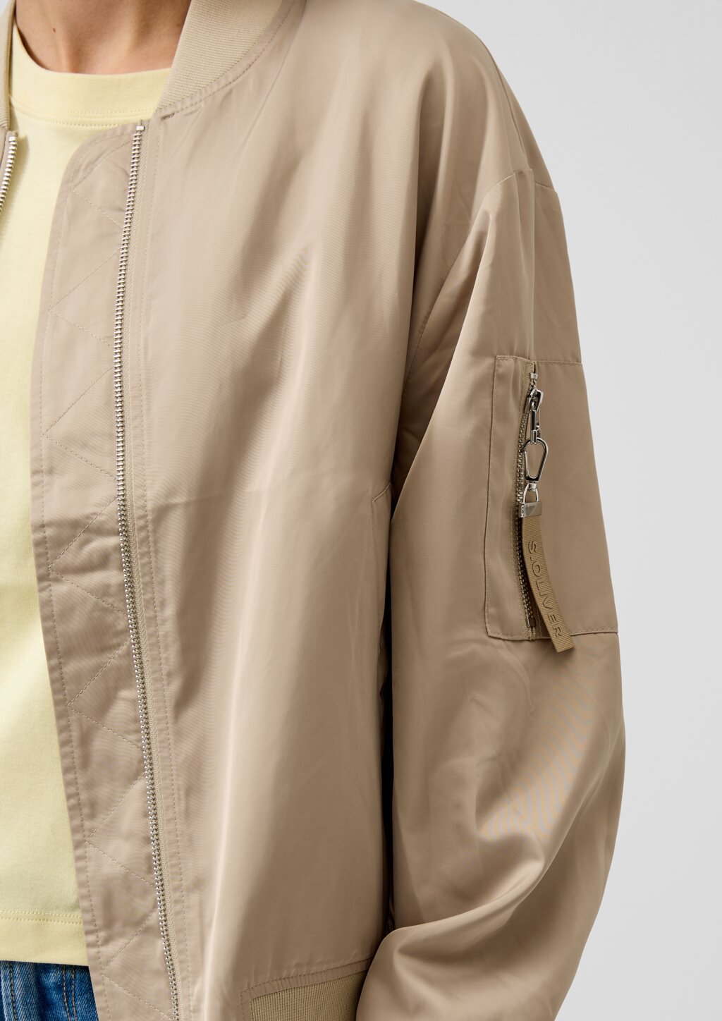 Satin-Blouson mit Bomberkragen