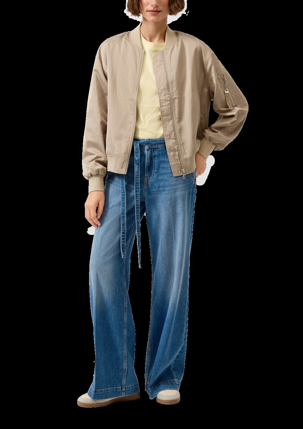 Satin-Blouson mit Bomberkragen