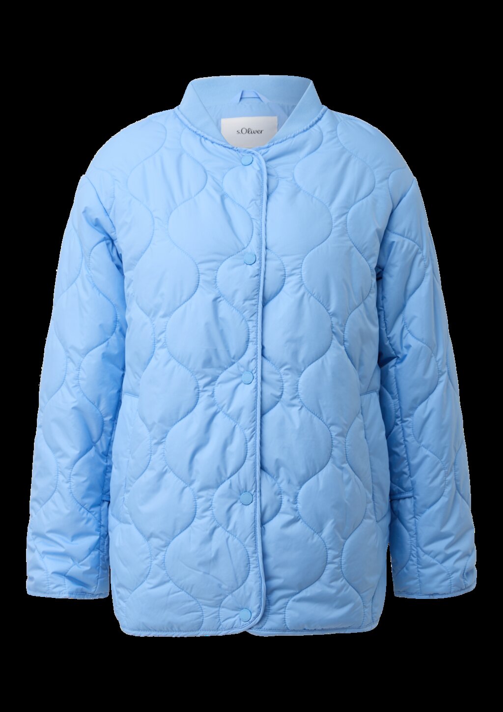 Steppjacke mit Bomberkragen und seitlichen Schlitzen