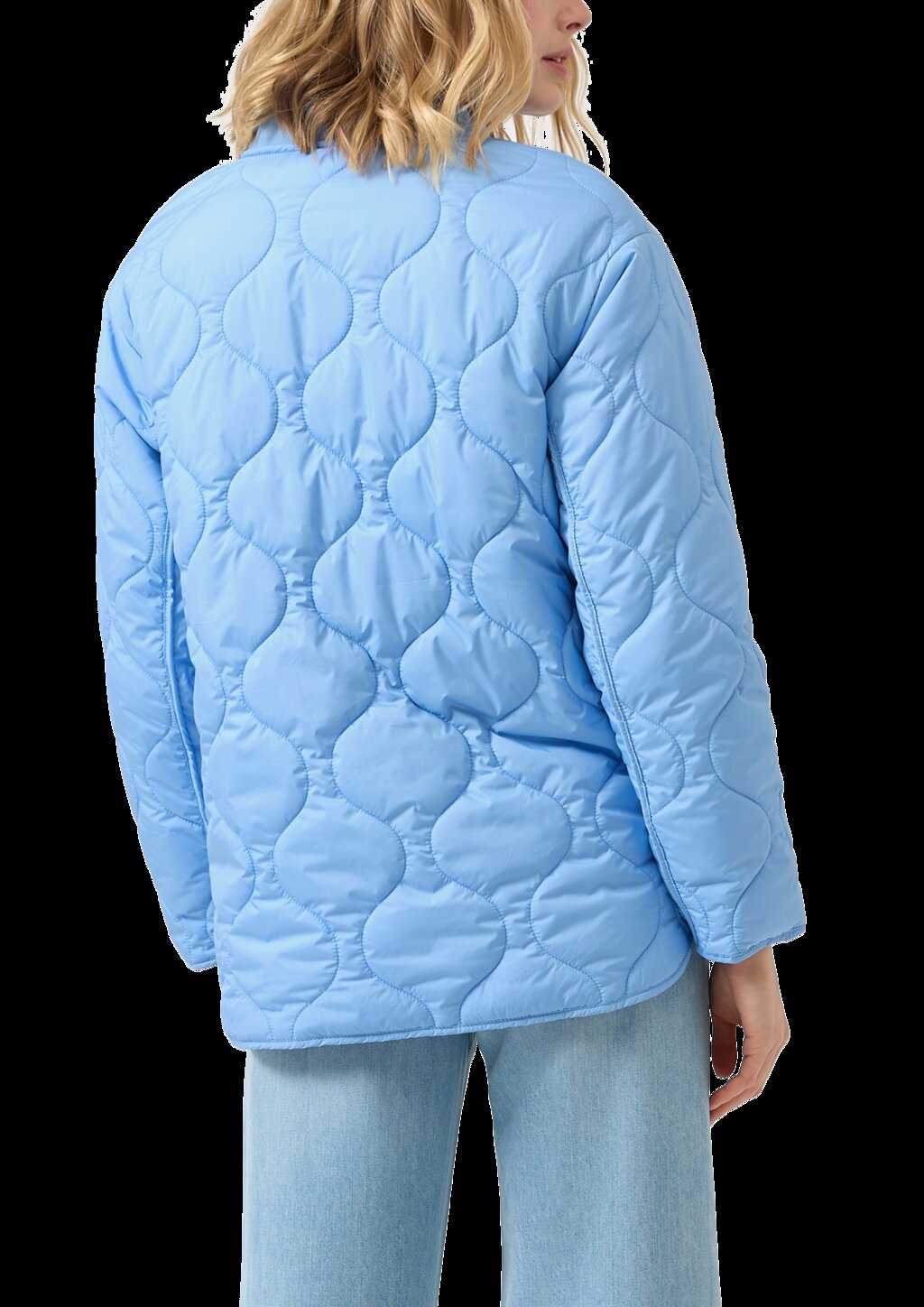 Steppjacke mit Bomberkragen und seitlichen Schlitzen