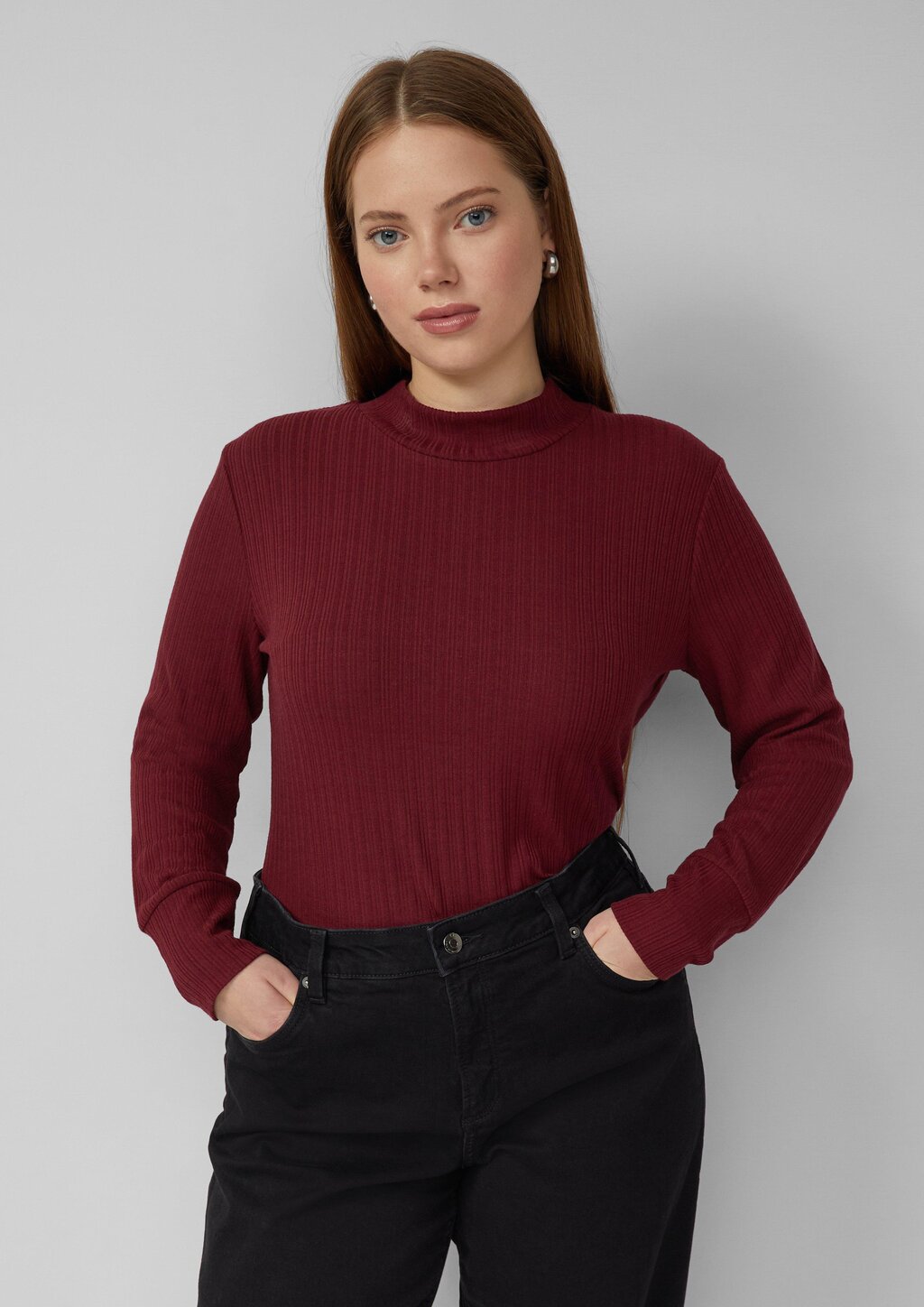 Geripptes Langarmshirt