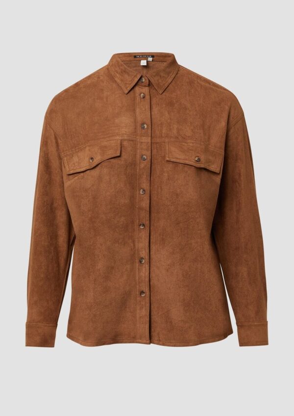 Hemdbluse in Wildlederoptik