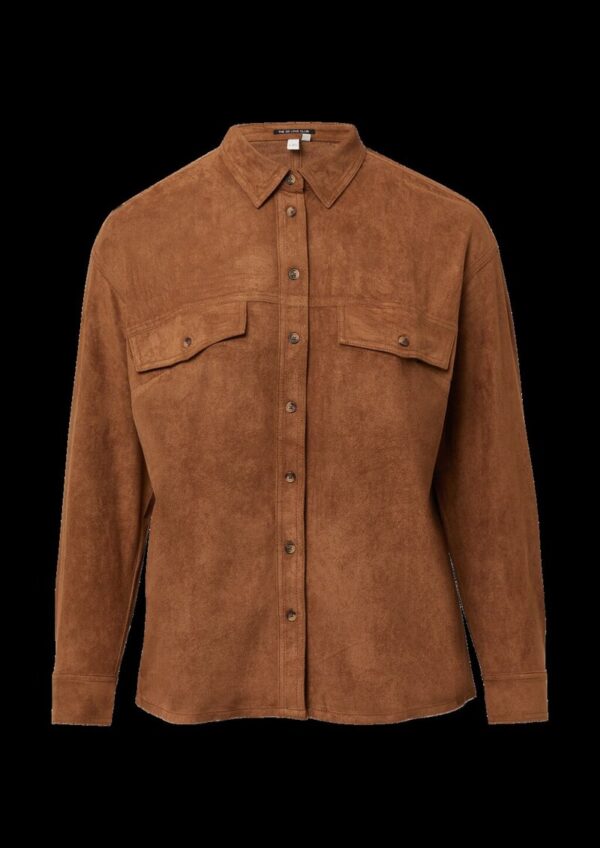 Hemdbluse in Wildlederoptik