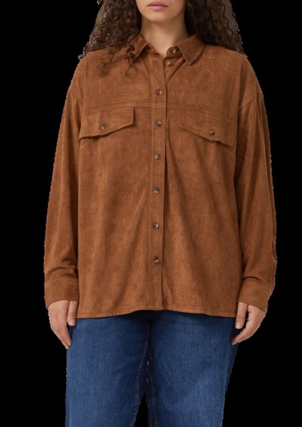 Hemdbluse in Wildlederoptik