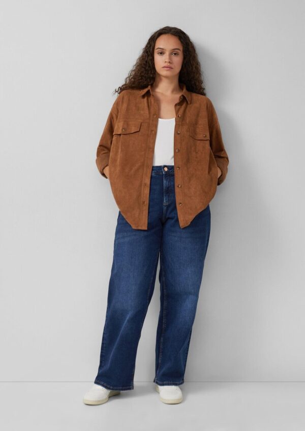 Hemdbluse in Wildlederoptik