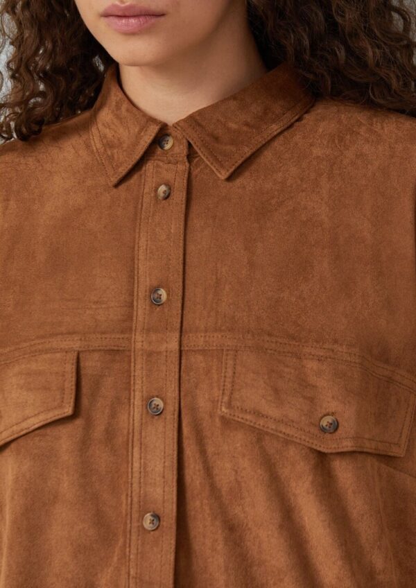 Hemdbluse in Wildlederoptik