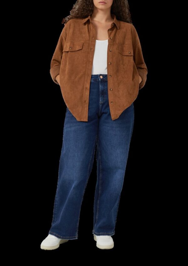 Hemdbluse in Wildlederoptik