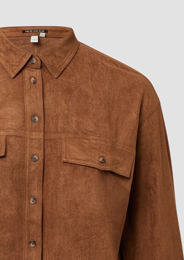 Hemdbluse in Wildlederoptik