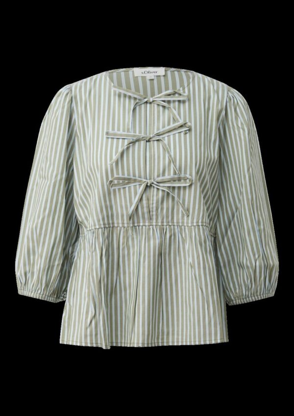 Gestreifte Bluse mit Schleifendetails