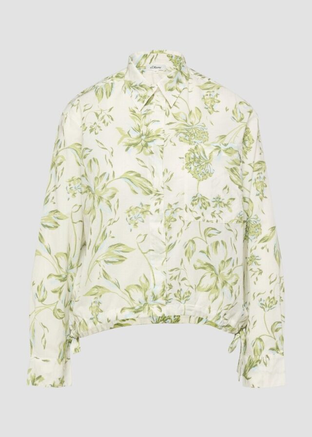 Leichte Hemdbluse aus Baumwollvoile mit Schleifendetail