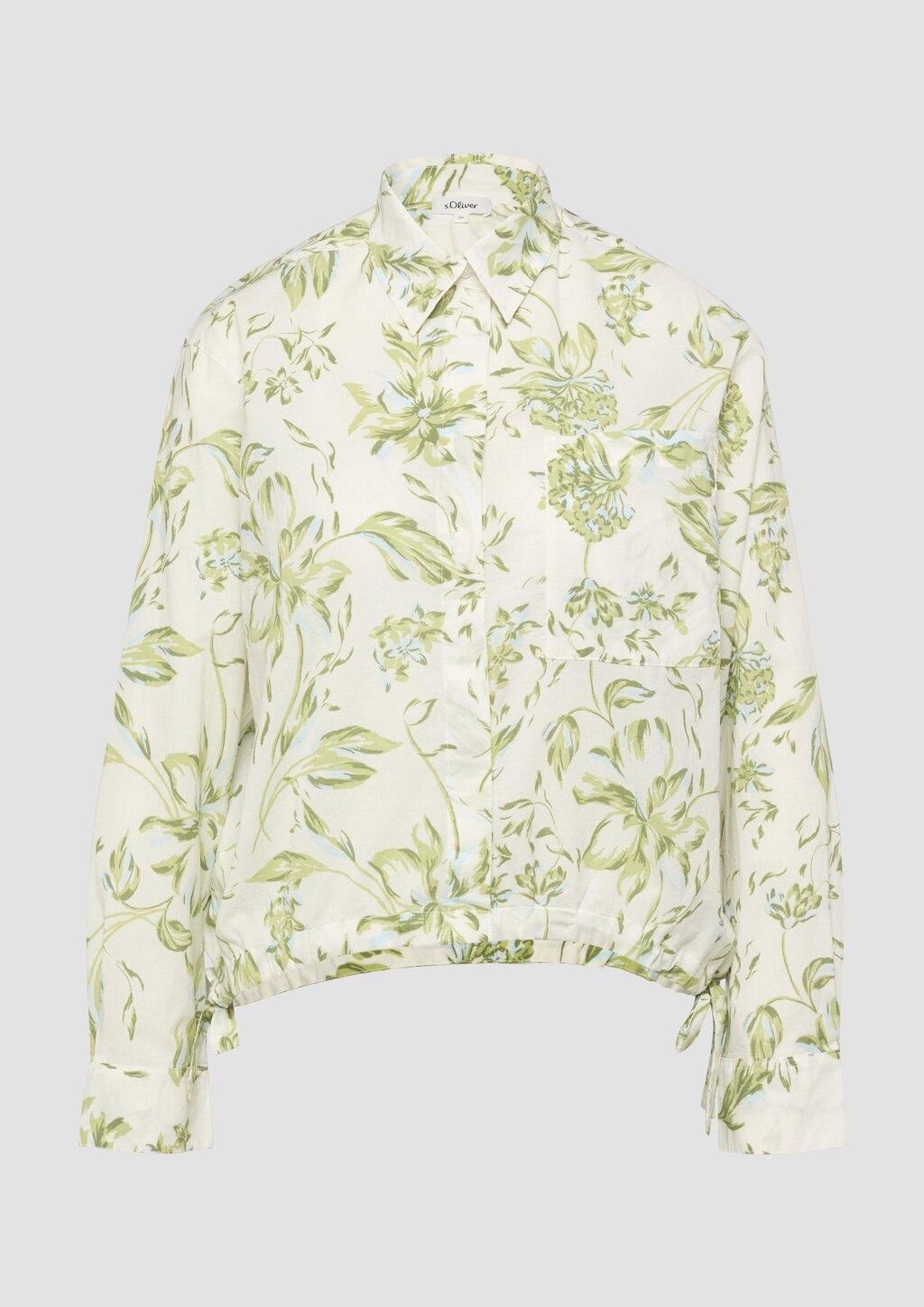 Leichte Hemdbluse aus Baumwollvoile mit Schleifendetail