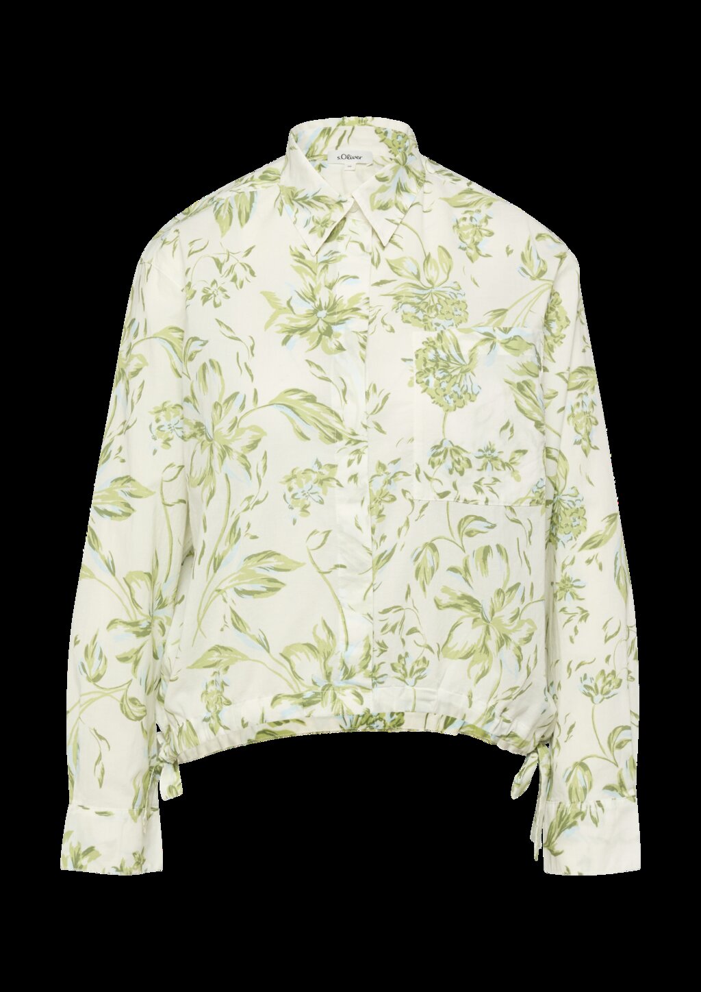 Leichte Hemdbluse aus Baumwollvoile mit Schleifendetail