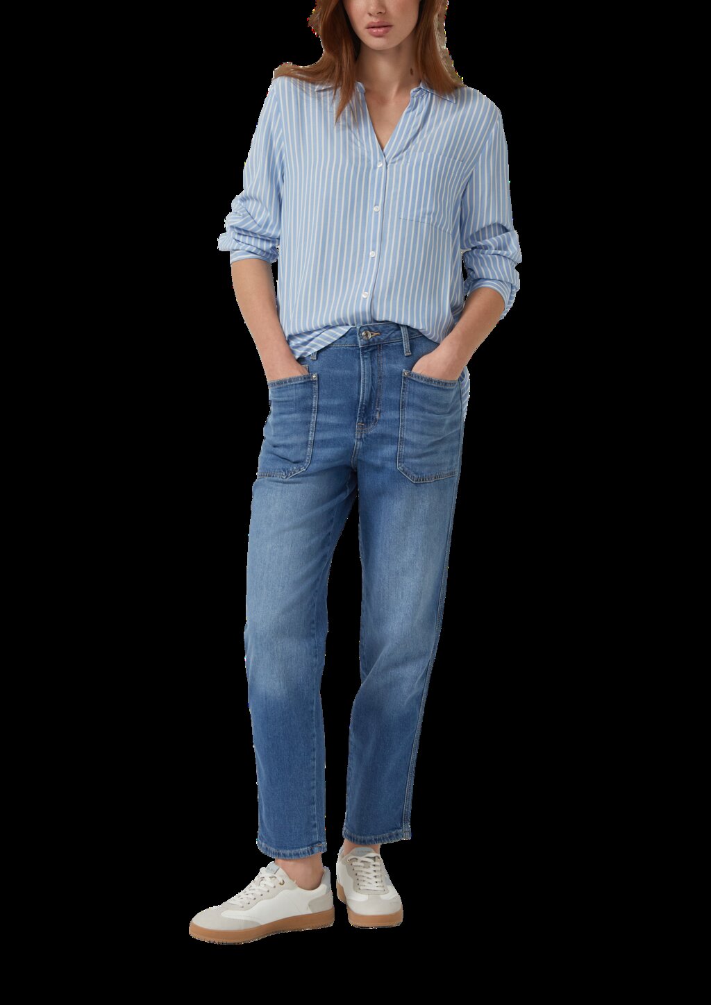 Ankle-Jeans Mom / Regular Fit / High Rise / Tapered Leg