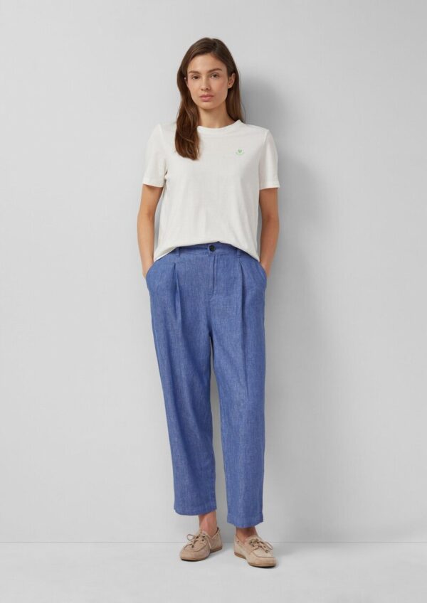 Leinenmix-Hose mit Elastikbund und Barrel Leg