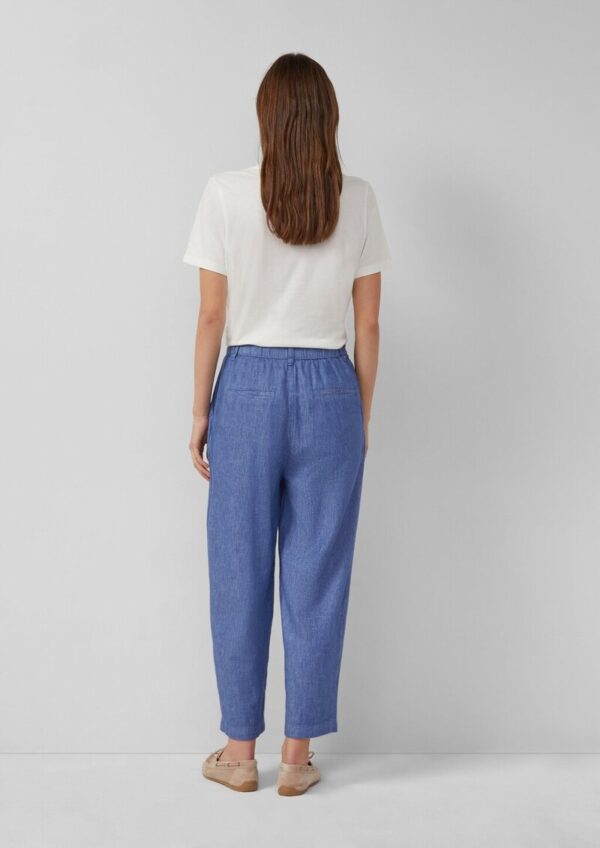 Leinenmix-Hose mit Elastikbund und Barrel Leg