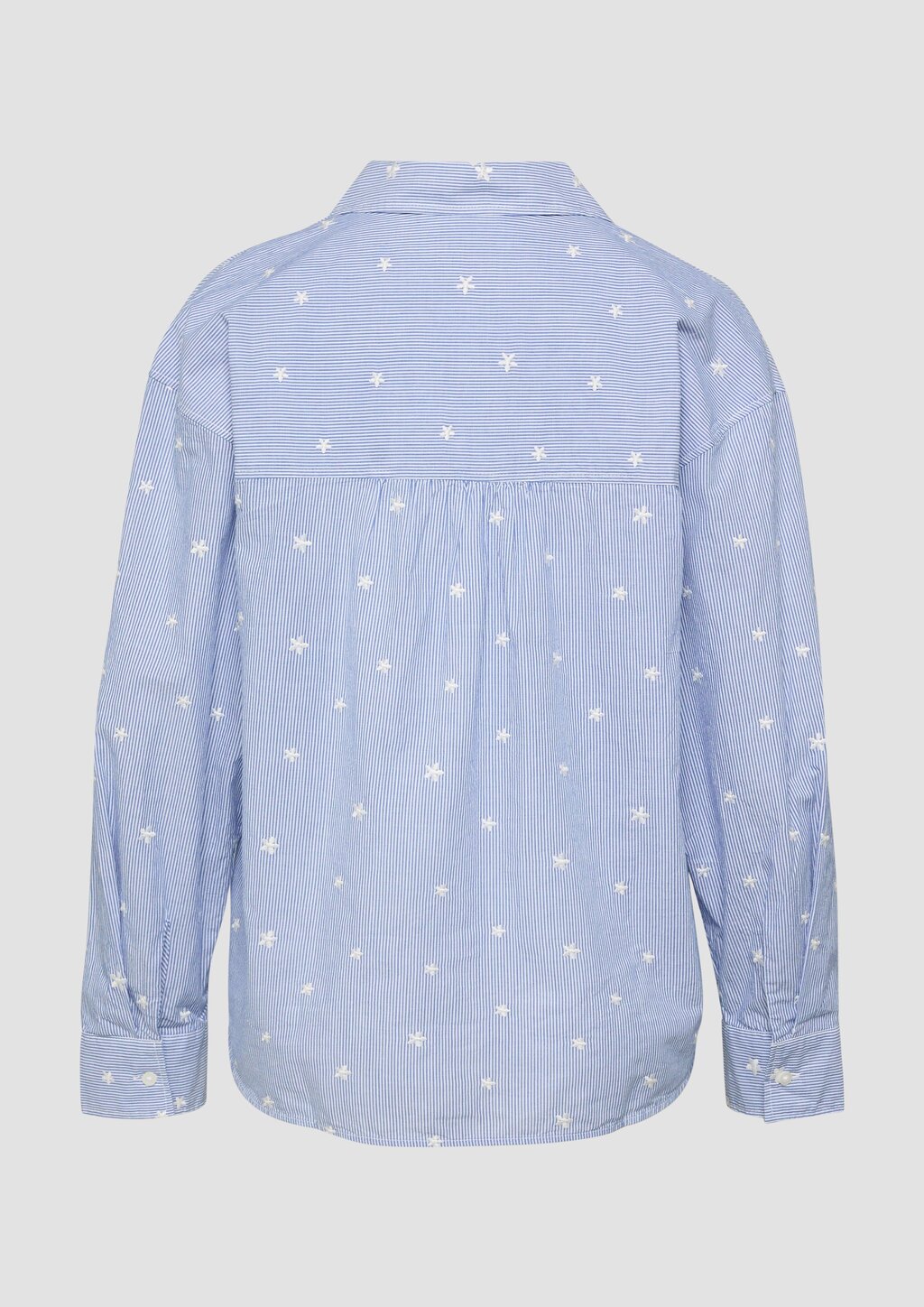 Bestickte Baumwollbluse mit Turn-up