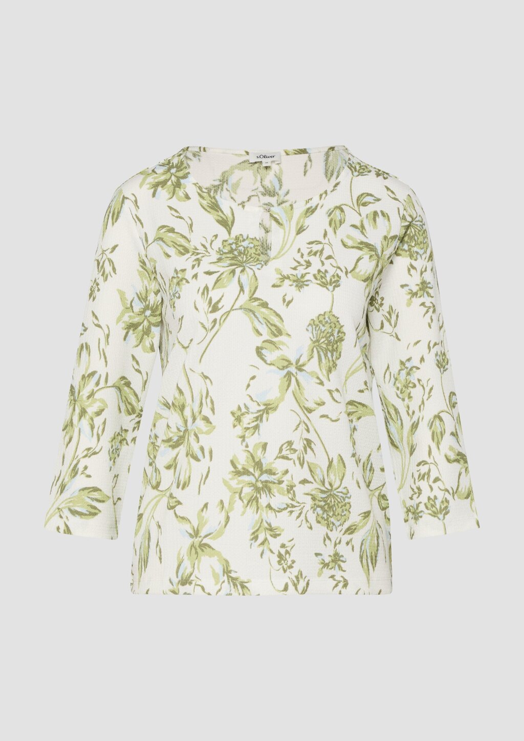 Gemustertes Jerseyshirt mit Knopf-Detail