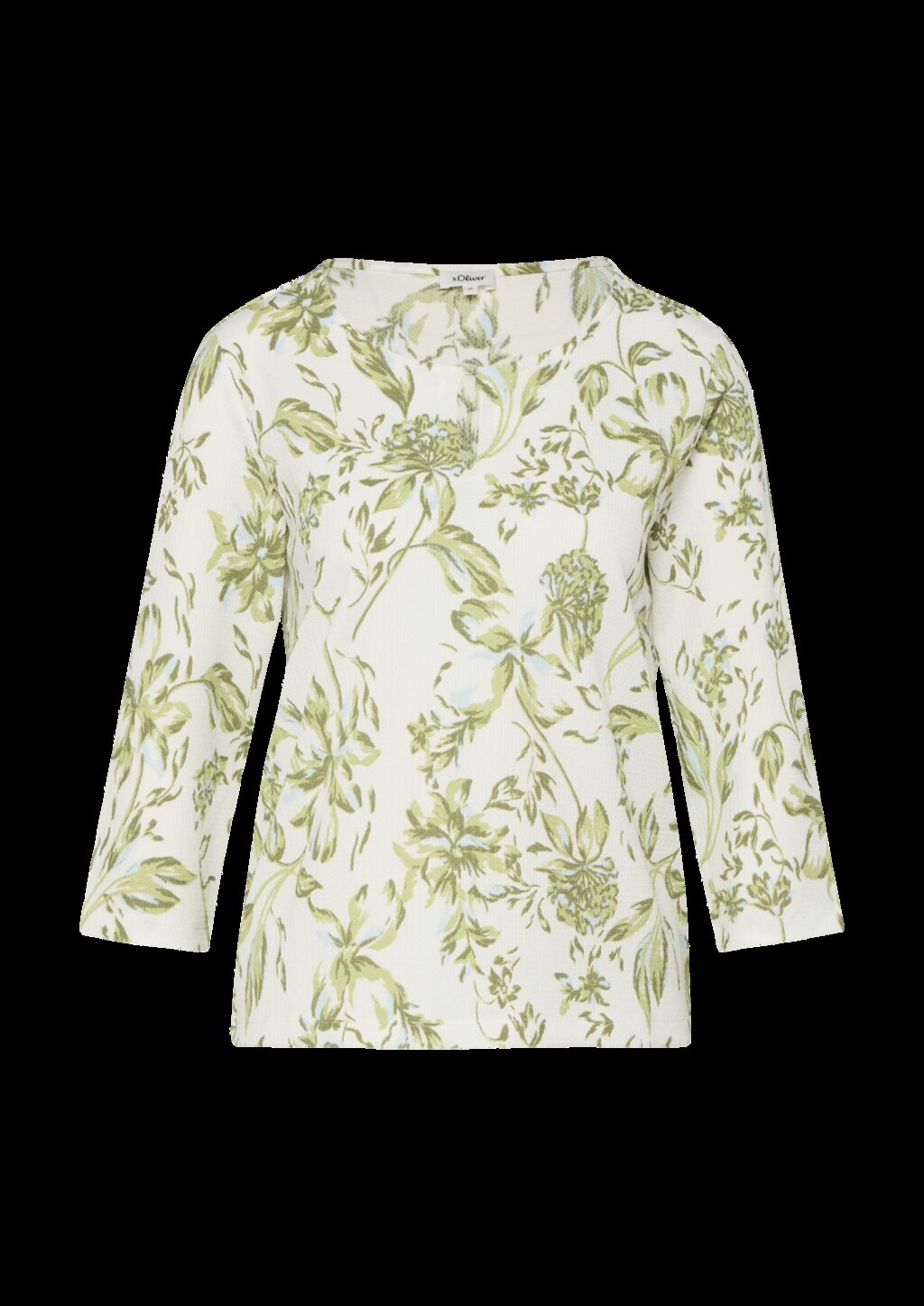 Gemustertes Jerseyshirt mit Knopf-Detail