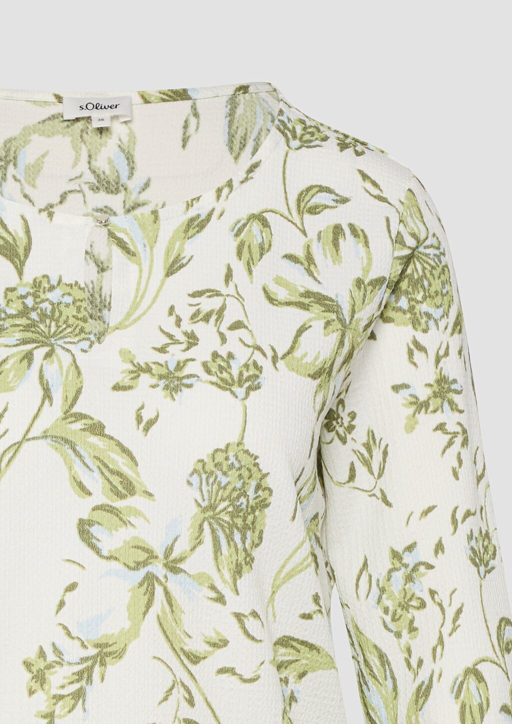 Gemustertes Jerseyshirt mit Knopf-Detail