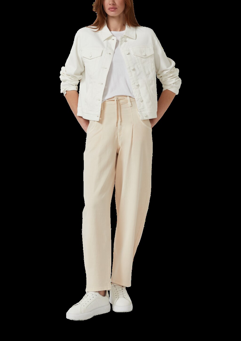 Ankle-Hose mit Garment Dye und Durchzugkordel